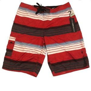 O'Neill Red and Black Board Shorts